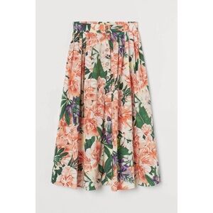 H&M Skirt Button Front Floral Print New